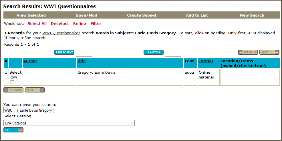 WWI Library of Virginia Search Results