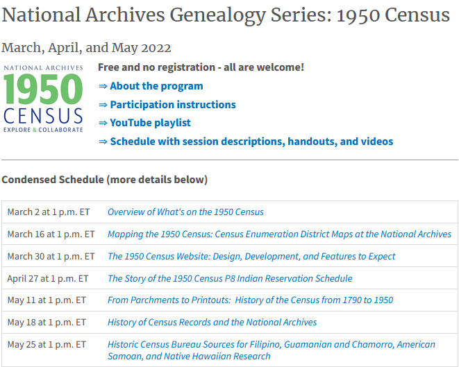 National Archives Genealogy Series: 1950 Census