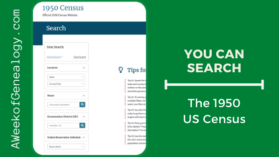 Blog Banner - You Can Search the 1950 US Census