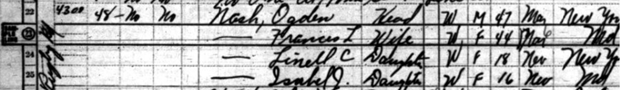 Odgen Nash and family in 1950 US Census