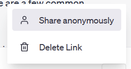Option to share the link anonymously