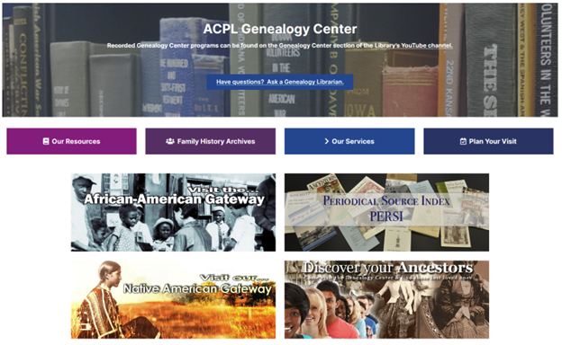 ACPL Genealogy Center Home Page