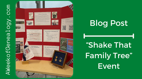 Blog Post Banner for "Shake That Family Tree" Event