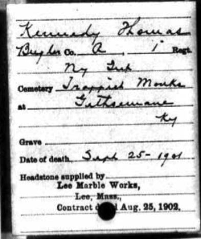 Thomas F. Kennedy in the U.S., Headstones Provided for Deceased Union Civil War Veterans, 1861-1904 database