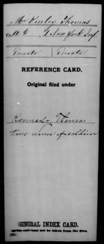 Compiled Military Service Record (CMSR) Index for McKinley, Thomas