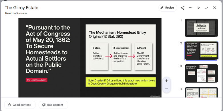 NotebookLM Slide Deck overview window
