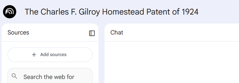 NotebookLM Sources Window