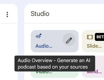 NotebookLM Audio Overview Tile Detail