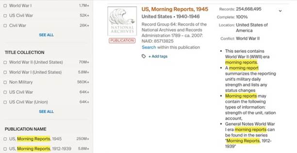 Morning Reports 1945 Publication
